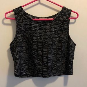 Blu Pepper Geometric Crop Top